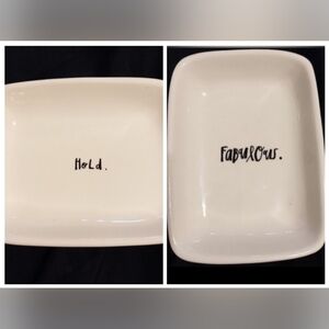 Two Rae Dunn Artisan Collection By Magenta Rectangle Hold and Fabulous